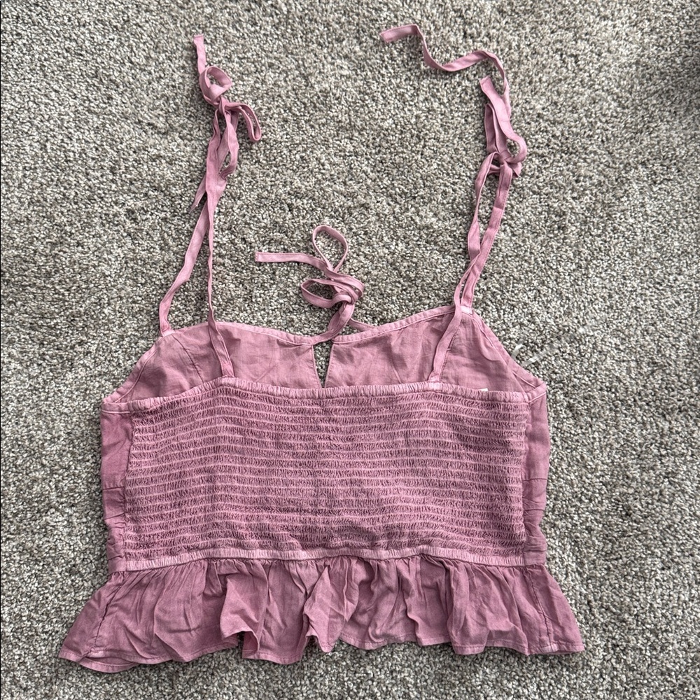 New with Tags American Eagle Outfitters AE Corset Peplum Top in Purple - Picture 9 of 9